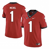 Georgia Bulldogs 1 Sony Michel Red Nike College Football Jersey Dzhi,baseball caps,new era cap wholesale,wholesale hats